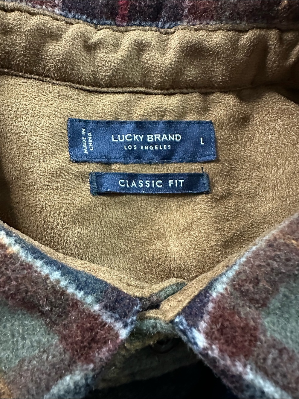 Lucky Brand Olive & Black Plaid Wool-Blend Shirt Jacket - Picture 5 of 6